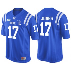 Male Duke Blue Devils Daniel Jones #17 Royal College Football Player Performance Jersey