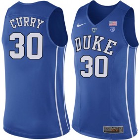 Male Duke Blue Devils #30 Seth Curry Royal College Basketball Player Performance Jersey