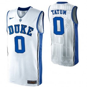 Male Jayson Tatum #0 Duke Blue Devils White NCAA High-School Basketball NBA Player Jersey