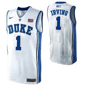 Male Kyrie Irving #1 Duke Blue Devils White NCAA High-School Basketball NBA Player Jersey