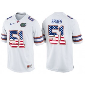 2017 US Flag Fashion Male Florida Gators #51 Brandon Spikes White College Football Limited Jersey