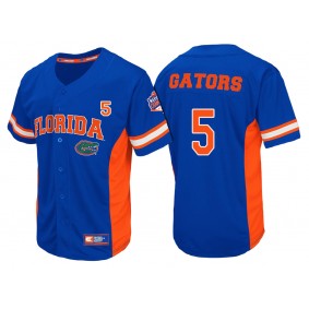 Male Florida Gators #5 Royal College 2017 Men's Baseball National Champions Jersey