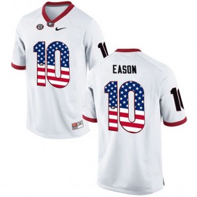 2017 US Flag Fashion Male Georgia Bulldogs #10 Jacob Eason White College Football Limited Jersey