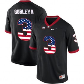 2017 US Flag Fashion Male Georgia Bulldogs #3 Todd Gurley II Black College Football Limited Jersey