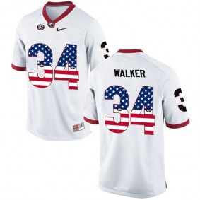 2017 US Flag Fashion Male Georgia Bulldogs #34 Herchel Walker White College Football Limited Jersey