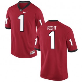 Male Georgia Bulldogs #1 Mark Richt Red NCAA Alumni Football Game Jersey