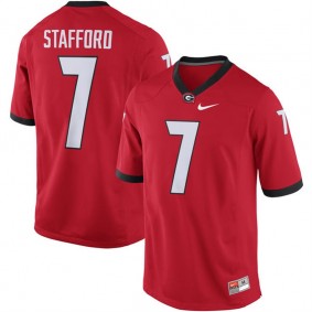 Male Georgia Bulldogs #7 Matthew Stafford Red NCAA Alumni Football Game Jersey