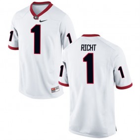 Male Georgia Bulldogs #1 Mark Richt White NCAA Alumni Football Game Jersey