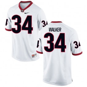 Male Georgia Bulldogs #34 Herchel Walker White NCAA Alumni Football Game Jersey