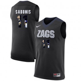 Male Gonzaga Bulldogs #11 Domantas Sabonis Black NCAA Basketball Jersey with Player Pictorial