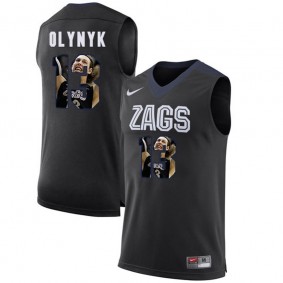 Male Gonzaga Bulldogs #13 Kelly Olynyk Black NCAA Basketball Jersey with Player Pictorial