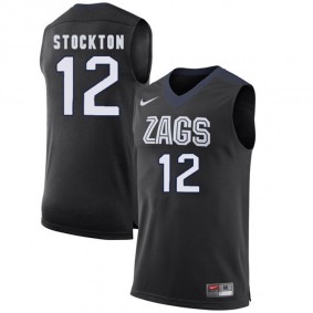 Male David Stockton #12 Gonzaga Bulldogs Black College Basketball Limited Jersey