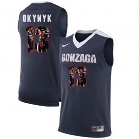 Male Gonzaga Bulldogs #13 Kelly Olynyk Dark Blue NCAA Basketball Jersey with Player Pictorial