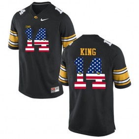 2017 US Flag Fashion Male Iowa Hawkeyes #14 Desmond King Black College Football Limited Jersey