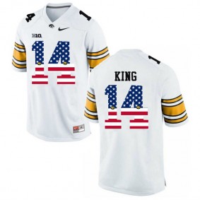 2017 US Flag Fashion Male Iowa Hawkeyes #14 Desmond King White College Football Limited Jersey