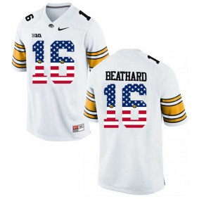 2017 US Flag Fashion Male Iowa Hawkeyes #16 C.J Beathard White College Football Limited Jersey