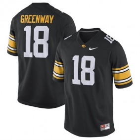 Male Iowa Hawkeyes #18 Chad Greenway Black Alumni Football Performance Jersey