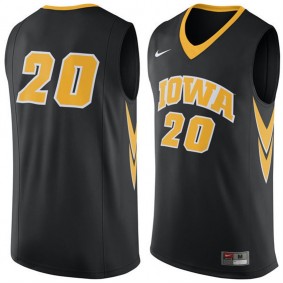 #20 Male Iowa Hawkeyes Black NCAA Basketball Premier Tank Top Jersey