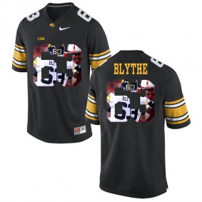 Male Iowa Hawkeyes Austin Blythe #63 Black College Football Limited Player Painting Jersey