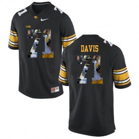 Male Iowa Hawkeyes Carl Davis #71 Black College Football Limited Player Painting Jersey