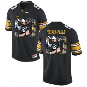 Male Iowa Hawkeyes Louis Trinca-Pasat #90 Black College Football Limited Player Painting Jersey