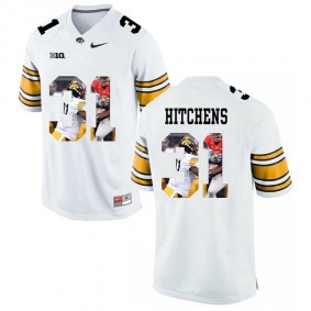 Male Iowa Hawkeyes Anthony Hitchens #31 White College Football Limited Player Painting Jersey