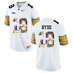 Male Iowa Hawkeyes Micah Hyde #18 White College Football Limited Player Painting Jersey