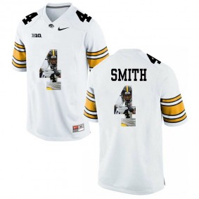 Male Iowa Hawkeyes Tevaun Smith #4 White College Football Limited Player Painting Jersey