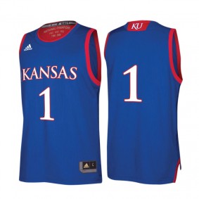 Male Kansas Jayhawks #1 Royal 2017 March Madness Basketball Jersey