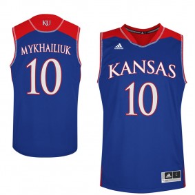 Male Sviatoslav Mykhailiuk #10 Kansas Jayhawks Royal NCAA Basketball Player Performance Jersey