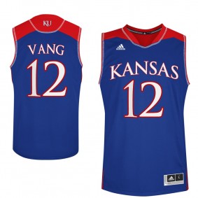 Male Tucker Vang #12 Kansas Jayhawks Royal NCAA Basketball Player Performance Jersey