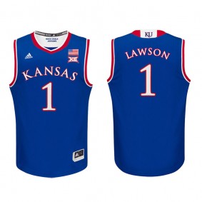 Male Kansas Jayhawks Basketball #1 Royal College Dedric Lawson Jersey