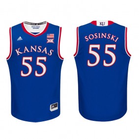 Male Kansas Jayhawks Basketball #55 Royal College James Sosinski Jersey