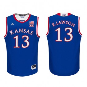 Male Kansas Jayhawks Basketball #13 Royal College K.J. Lawson Jersey