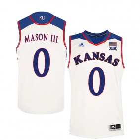 Male Frank Mason III #0 Kansas Jayhawks White NCAA Basketball Player Performance Jersey