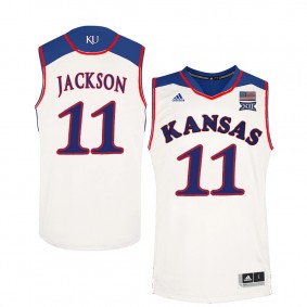 Male Josh Jackson #11 Kansas Jayhawks White NCAA Basketball Player Performance Jersey