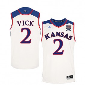 Male Lagerald Vick #2 Kansas Jayhawks White NCAA Basketball Player Performance Jersey