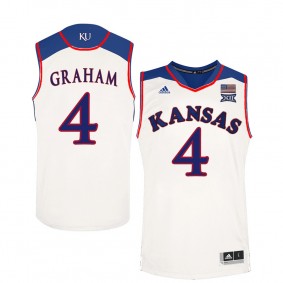 Male Devonte Graham #4 Kansas Jayhawks White NCAA Basketball Player Performance Jersey