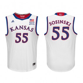 Male Kansas Jayhawks Basketball #55 White College James Sosinski Jersey