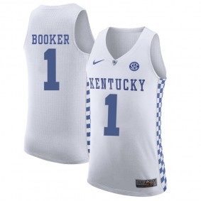 Male Kentucky Wildcats #1 Devin Booker White NCAA Basketball Jersey