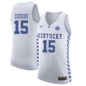 Male Kentucky Wildcats #15 DeMarcus Cousins White NCAA Basketball Jersey