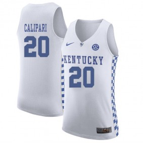 Male Kentucky Wildcats #20 Brad Calipari White NCAA Basketball Jersey