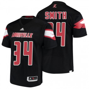 Male Louisville Cardinals Jeremy Smith #34 Black 2018 Season College Football Player Jersey