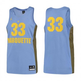 Male Marquette Golden Eagles #33 Light Blue Performance Basketball Jersey