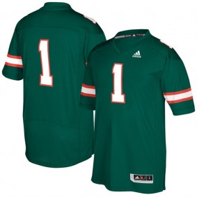 Male Miami Hurricanes #1 Green NCAA 2017 Special Games Football Jersey