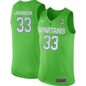 Male Michigan State Spartans #33 Magic Johnson Apple Green NCAA Basketball Jersey