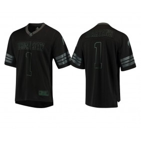 Male Michigan State Spartans #1 Black College Colosseum Blackout Football Jersey