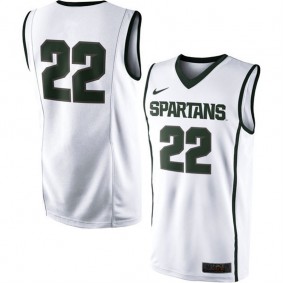 #22 Male Michigan State Spartans White NCAA Basketball Premier Tank Top Jersey