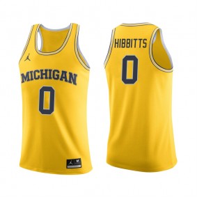 Male Michigan Wolverines Basketball #0 Maize College Brent Hibbitts Jersey