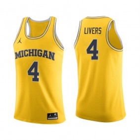 Male Michigan Wolverines Basketball #4 Maize College Isaiah Livers Jersey